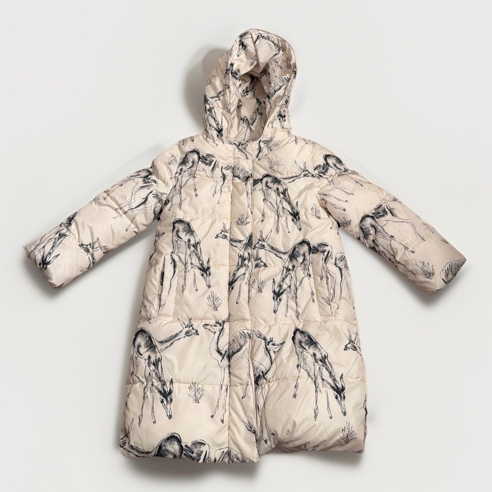 Baby Gap Omnitech Beige Toddler Jacket Long Sleeve 5 Years Puffer Bambi Hood Zip